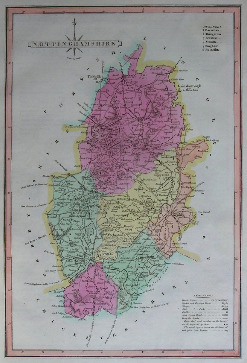 Map of Nottinghamshire - Wallis